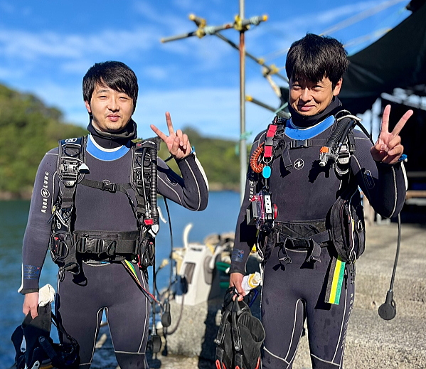 田子・白崎ボートダイビングの様子